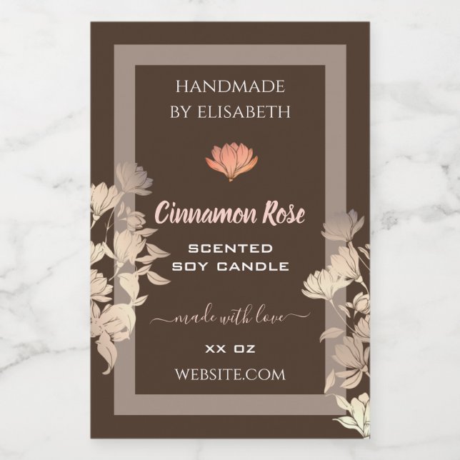 Flourish Product Packaging Labels Rose Gold Brown (Single Label)