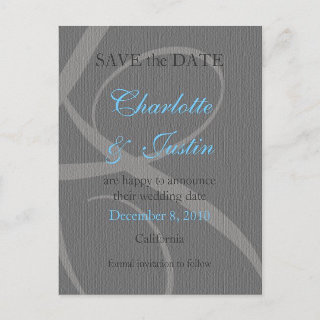 flourish; save the date announcement postcard (Front)