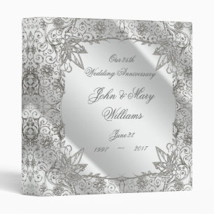 Flourish Silver 25th Wedding Anniversary 1" Binder