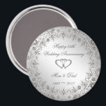 Flourish Silver 25th Wedding Anniversary Magnet<br><div class="desc">A Digitalbcon Images Design featuring a platinum silver colour and flourish design theme with a variety of custom images, shapes, patterns, styles and fonts in this one-of-a-kind "Flourish Silver 25th Wedding Anniversary" magnet. This elegant and attractive design comes complete with a customizable text lettering and graphic to suit your own...</div>