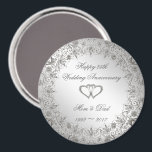 Flourish Silver 25th Wedding Anniversary Magnet<br><div class="desc">A Digitalbcon Images Design featuring a platinum silver colour and flourish design theme with a variety of custom images, shapes, patterns, styles and fonts in this one-of-a-kind "Flourish Silver 25th Wedding Anniversary" magnet. This elegant and attractive design comes complete with a customizable text lettering and graphic to suit your own...</div>
