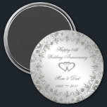 Flourish Silver 25th Wedding Anniversary Magnet<br><div class="desc">A Digitalbcon Images Design featuring a platinum silver colour and flourish design theme with a variety of custom images, shapes, patterns, styles and fonts in this one-of-a-kind "Flourish Silver 25th Wedding Anniversary" magnet. This elegant and attractive design comes complete with a customizable text lettering and graphic to suit your own...</div>
