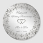 Flourish Silver 25th Wedding Anniversary Magnet<br><div class="desc">A Digitalbcon Images Design featuring a platinum silver colour and flourish design theme with a variety of custom images, shapes, patterns, styles and fonts in this one-of-a-kind "Flourish Silver 25th Wedding Anniversary" magnet. This elegant and attractive design comes complete with a customizable text lettering and graphic to suit your own...</div>