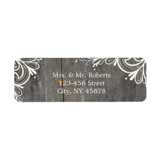 flourish swirls lace wood country wedding (Front)