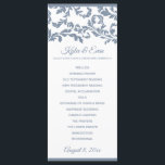 Flourish Tall Elegant Wedding Program | Dusty Blue<br><div class="desc">This elegant wedding program features a beautiful flourish design at the top. The design is set in dusty blue, but you can change it to anything you like just by changing the background colour. HOW TO CHANGE YOUR COLORS 1. Choose "CUSTOMIZE MORE", "PERSONALIZE" and choose a new "Background Colour" to...</div>