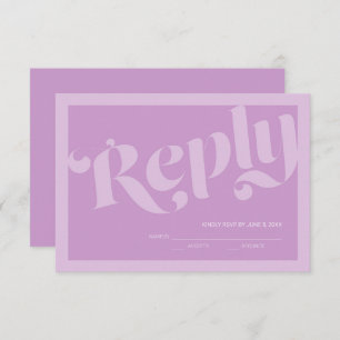 Flourish Typographie Lavender Lilac Wedding RSVP