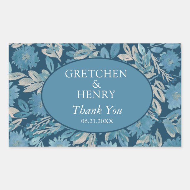 Flourish Watercolor Painting Save the Date Sticker (Front)