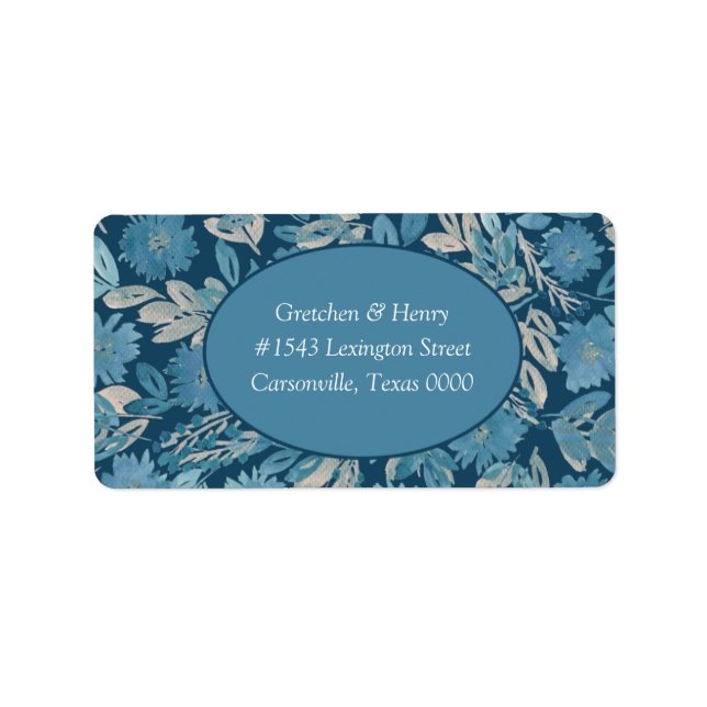 Flourish Watercolor Painting Wedding Address Label (Front)