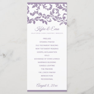 Flourish Wedding Program   Lavender Purple