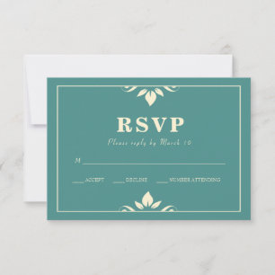 Flourish With Border RSVP Card