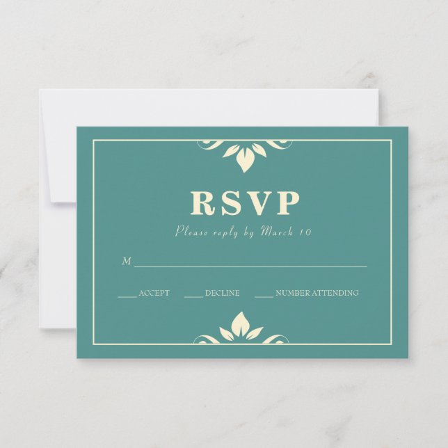 Flourish With Border RSVP Card (Front)