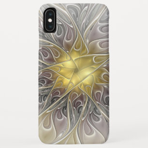 Flourish With Gold Modern Abstract Fractal Flower iPhone XS Max Case