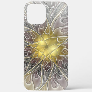 Flourish With Gold Modern Abstract Fractal Flower iPhone 12 Pro Max Case
