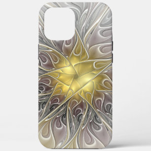Flourish With Gold Modern Abstract Fractal Flower iPhone 12 Pro Max Case