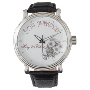Flourished 50th anniversary - personalized watch