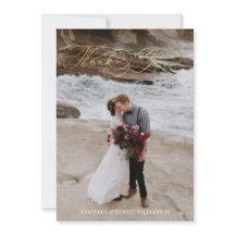 Flourished Calligraphy Wedding Thank You