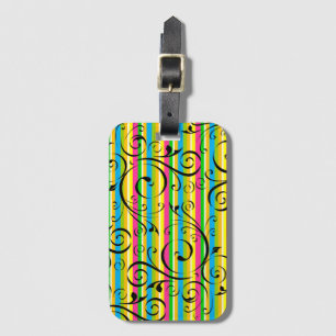 Flourished Stripe Luggage Tag