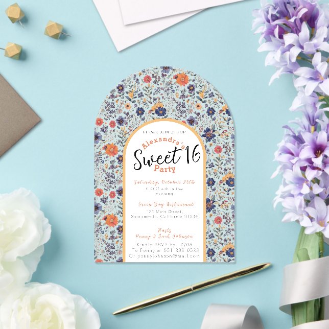 Flourished sweet sixteen invitation transparent (Insitu (Wedding))