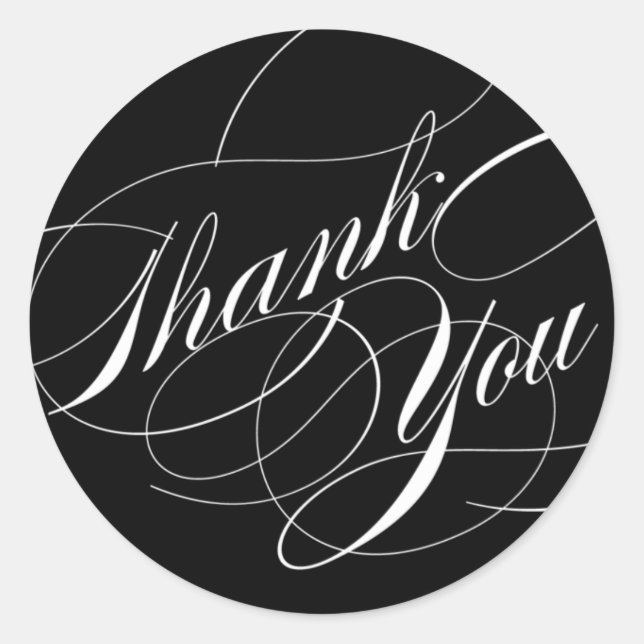 Flourished Thank You Sticker (Front)