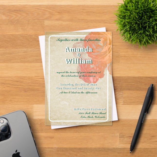 Flourished Timeless Romantic Exquisite wedding Acrylic Invitations (Insitu (Invitation Card))