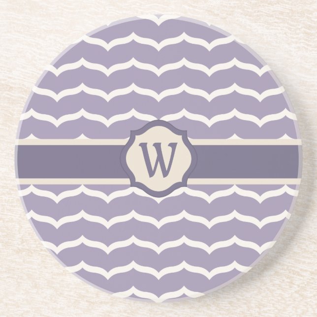 Flourished Zigzag Sandstone Coaster (Front)