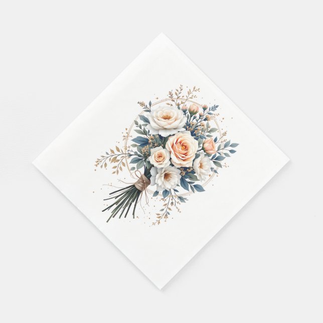Flourishing Celebatory Bouquet Paper Napkins (Corner)