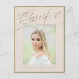 Flourishing Class of '26 script photo graduation Postcard