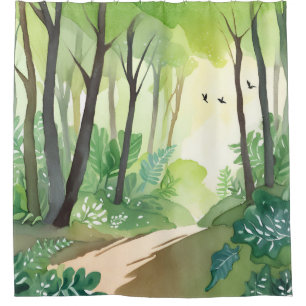 Flourishing Green Forest   Nature Watercolor