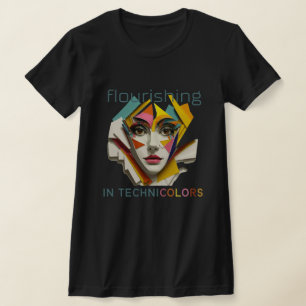 Flourishing in technicolors, abstract art face T-Shirt
