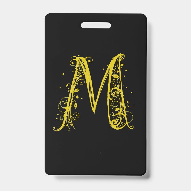 Flourishing Letter M Badge (Front)