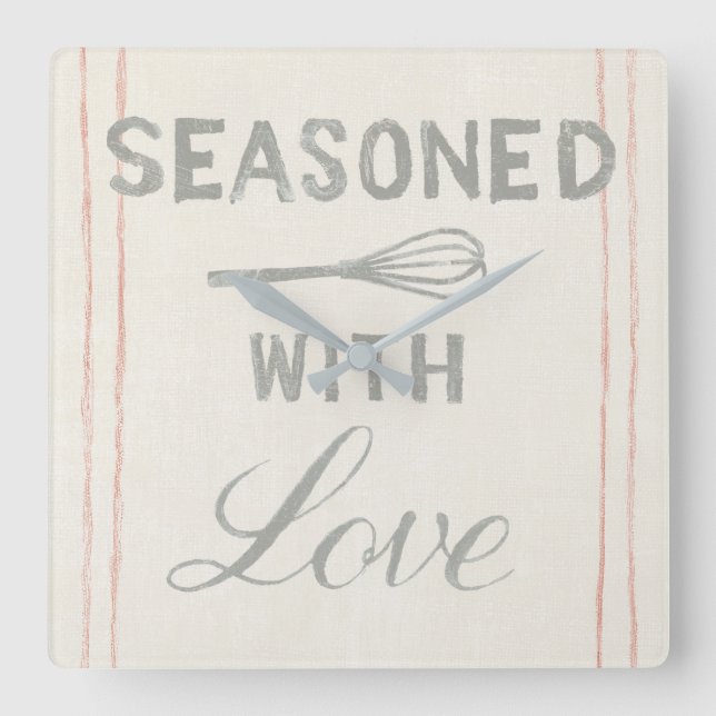 Floursack Kitchen VII Square Wall Clock (Front)