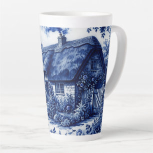 Flow Blue Style English Country Cottage Roses Latte Mug