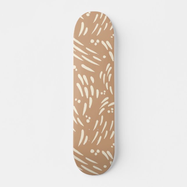 Flow in Tan and Cream Skateboard (Front)