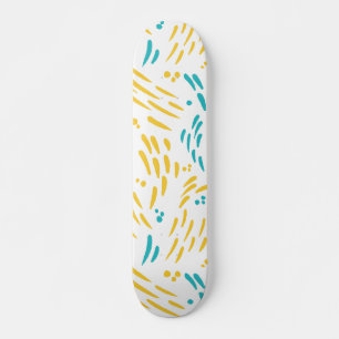 Flow in Turquoise and Yellow Skateboard