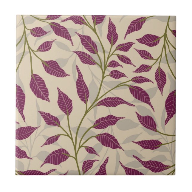 Flow of Dancing Leaves Delicate Green Foliage HD Tile (Front)