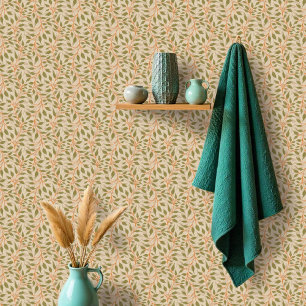 Flow of Dancing Leaves Delicate Green Foliage Wallpaper