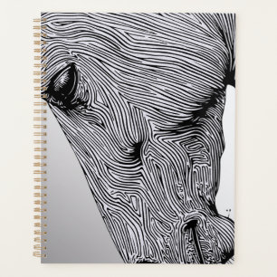 Flow of the Wild Minimalist Line Art Horse Planner