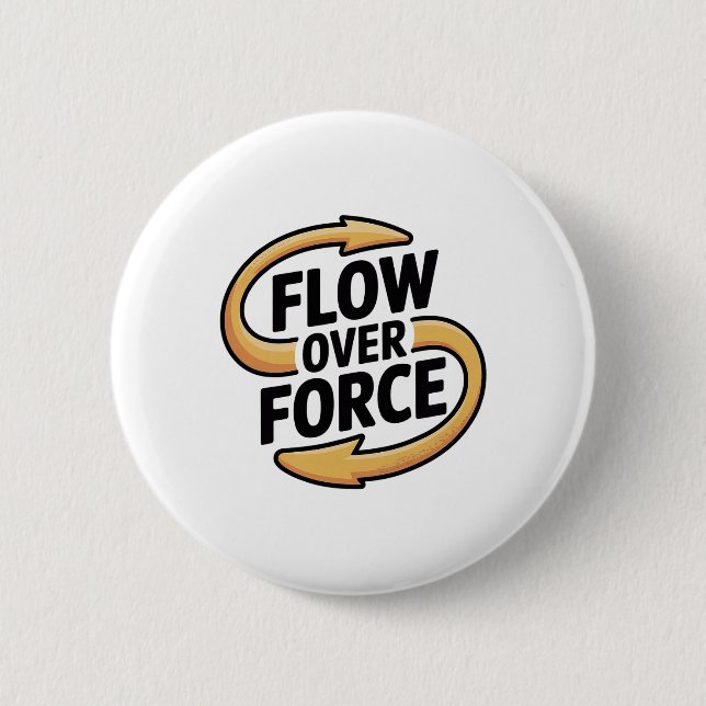 Flow Over Force Yin Yang Yoga Lance Apparel  2 Inch Round Button (Front)