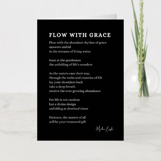 Flow with Grace Faith poetry  Foil Greeting Card (Front)