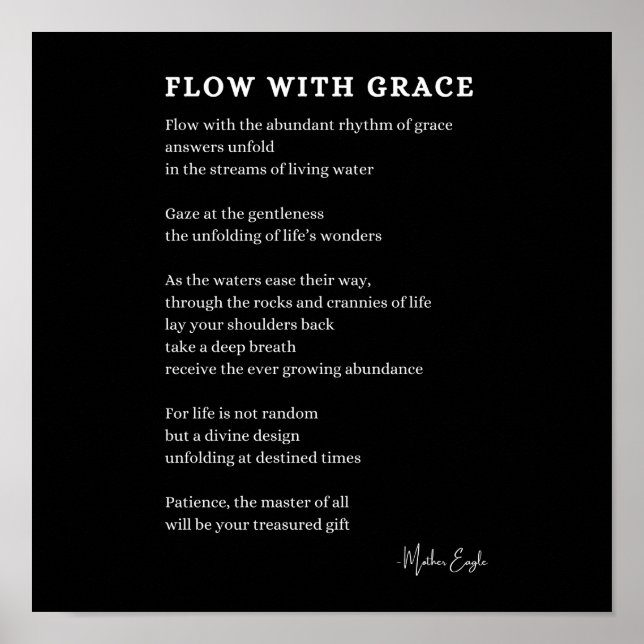 Flow with Grace Faith poetry wall art poster decor (Front)