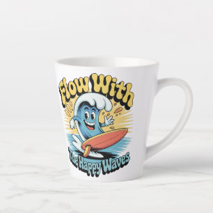 Flow With The Happy Waves Retro Surf Mug