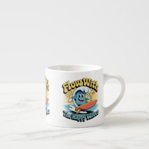 Flow With The Happy Waves Retro Surf Mug