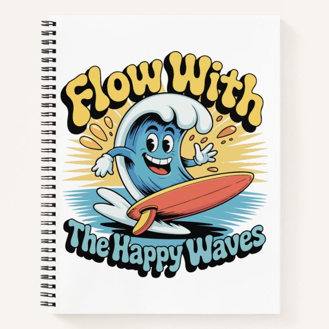 Flow With The Happy Waves Surf Journal (Front)