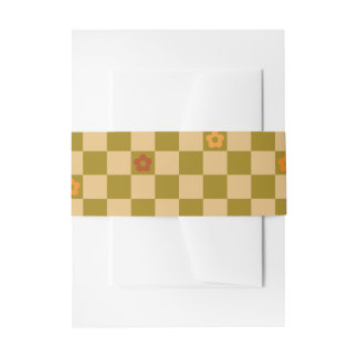 Flowe Checkered Pattern - No. 02 Invitation Belly Band
