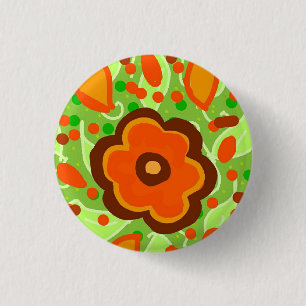 flower 1 inch round button