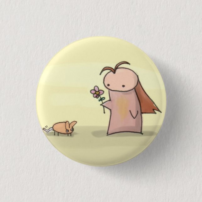 flower 1 inch round button (Front)