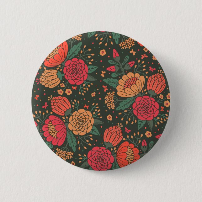 flower 2 inch round button (Front)
