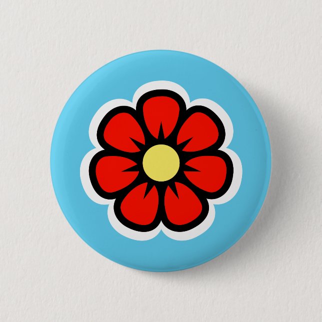 Flower 2 Inch Round Button (Front)
