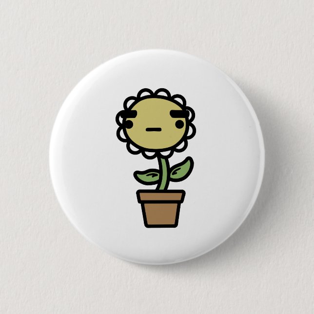 Flower 2 Inch Round Button (Front)