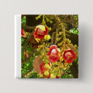 flower 2 inch square button